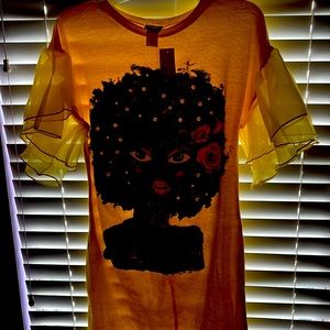 Flutter Sleeve Graphic Tunic/Dress